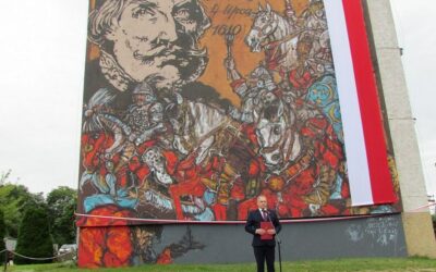 Jedwabne: Mural upamiętnia bitwę pod Kłuszynem
