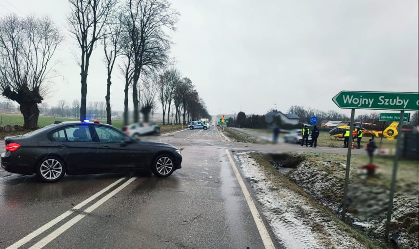 Powiat wysokomazowiecki: Wypadek na DK66 – droga jest zablokowana