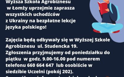 Bezpłatne lekcje języka polskiego dla uchodźców z Ukrainy w WSA w Łomży