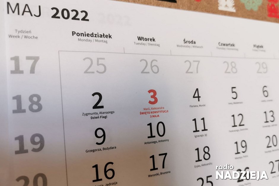 Kalendarz duszpasterski na maj 2022