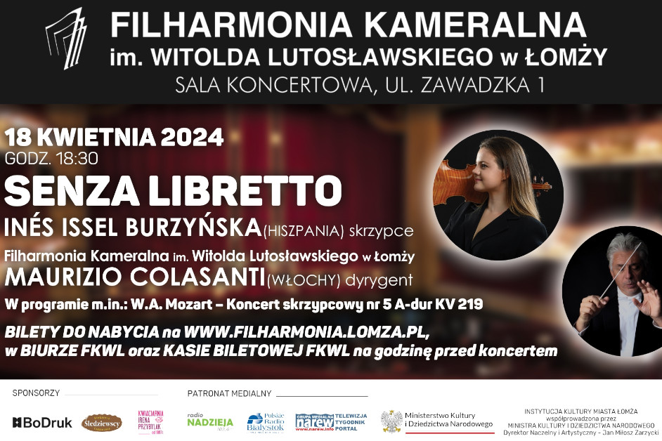 Łomża: Koncert w Filharmonii Kameralnej- “Senza Libretto”
