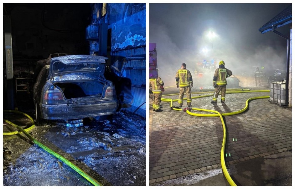 Region: Nocny pożar warsztatu samochodowego w Łysych