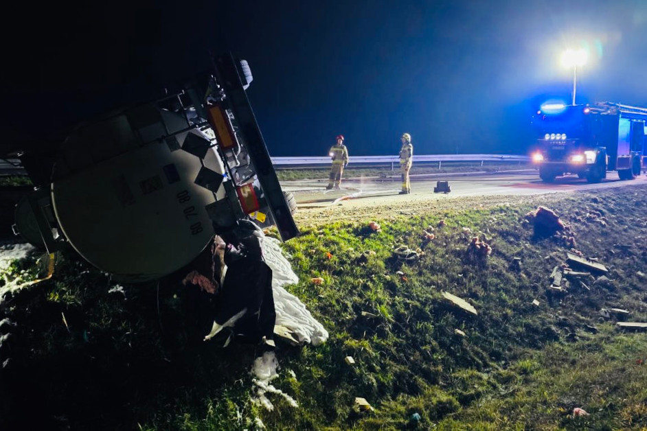 Region: Wypadek cysterny zablokował ruch na drodze S61