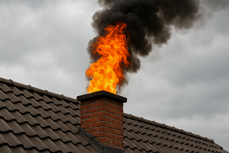 Grajewo: Strażacy alarmują – bardzo dużo pożarów sadzy w kominie